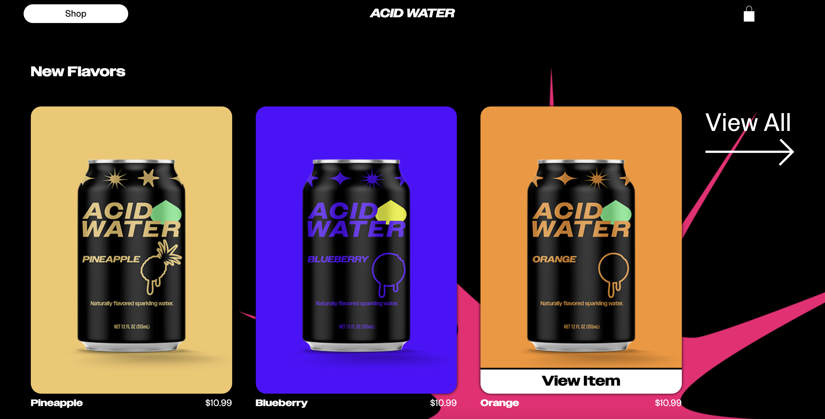 Screenshot of Acid Water website.