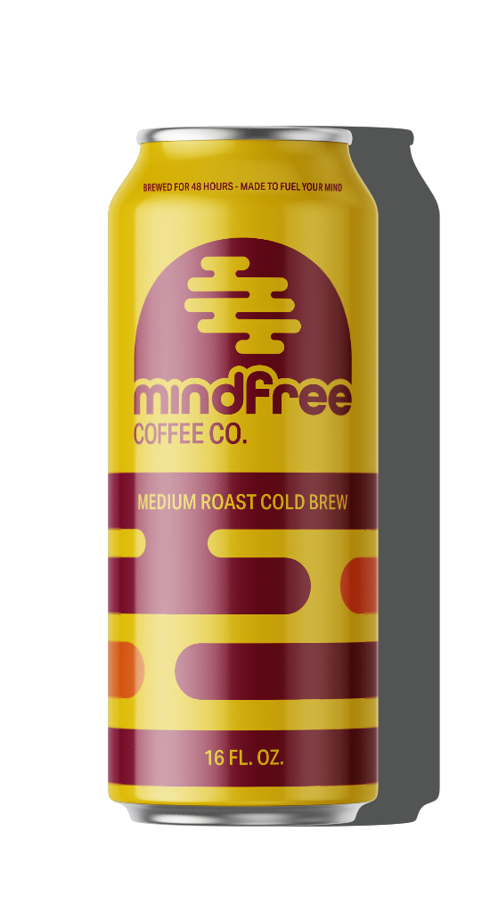 Mockup of Mindfree coldbrew can.