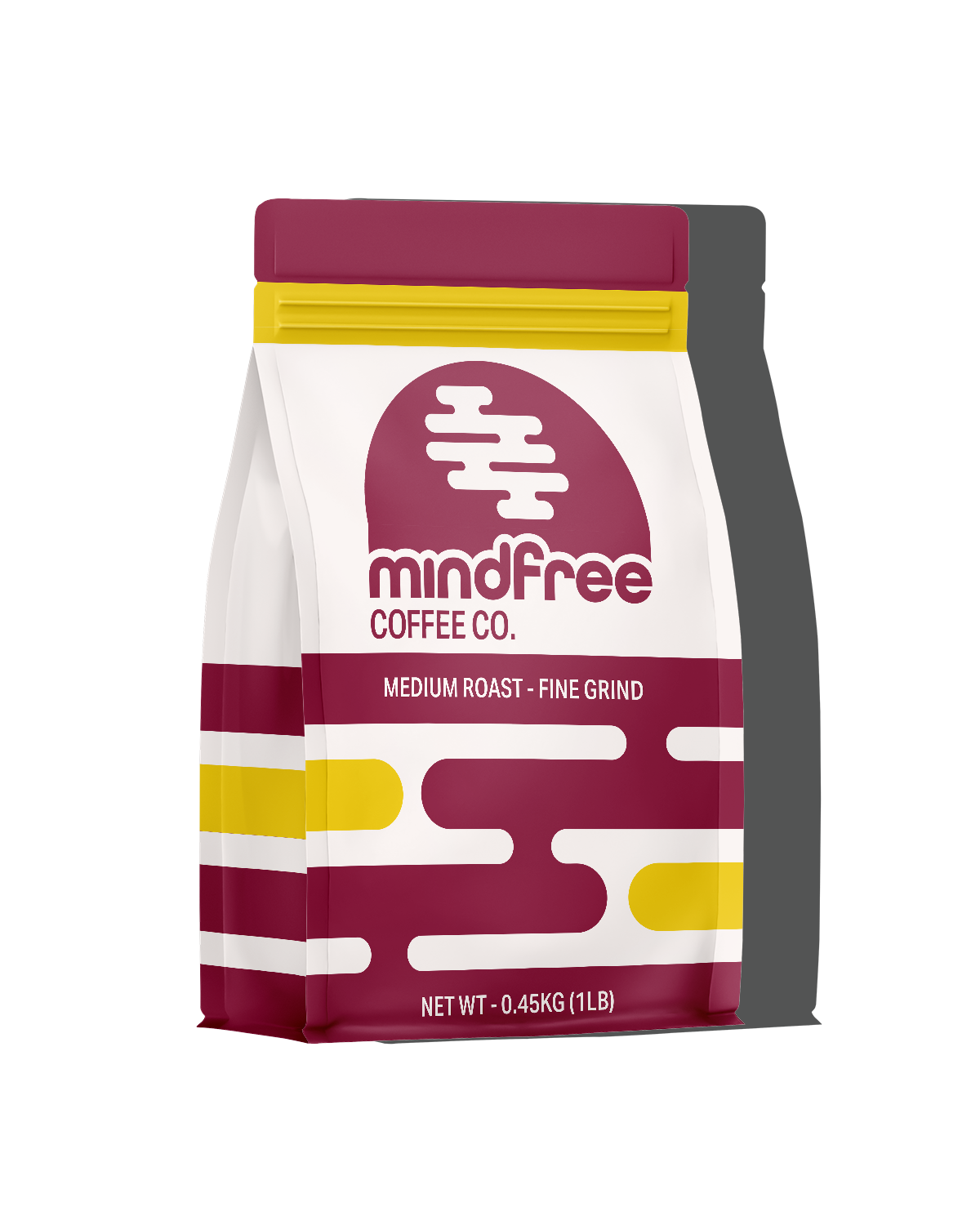 Mockup of Mindfree coffee bag.